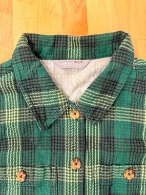 Stio Green Plaid Women's Shirt Jacket